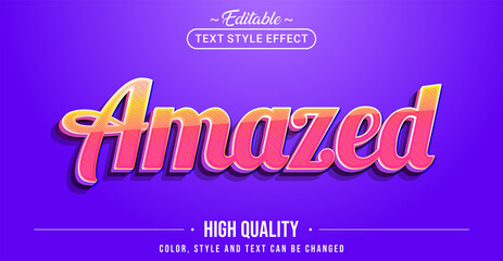 Editable text style effect - Amazed text style theme.