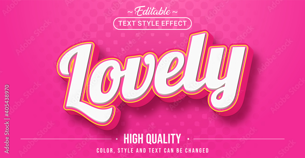 Aufkleber editable text style effect - lovely text style theme.