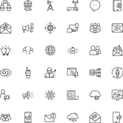 communication vector icon set such as: complex, refer, instruction, pc, psychotherapy, therapy, green, development, tablet, restricted, shape, protection, smartphone, frequency, health, balloon