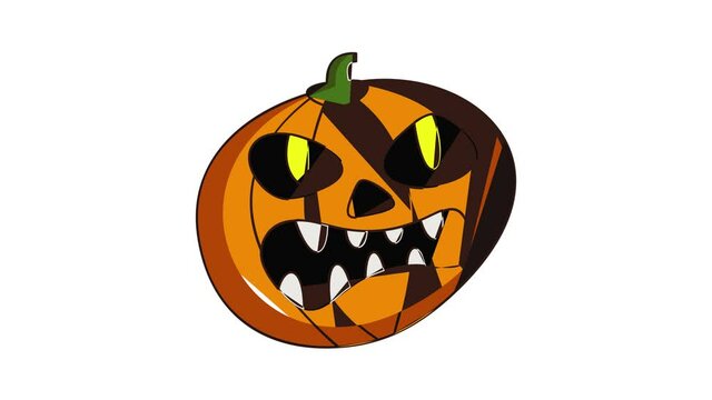 Scary pumpkin icon animation best object on white background