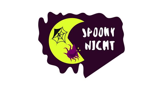 Spooky night logo animation best object on white background