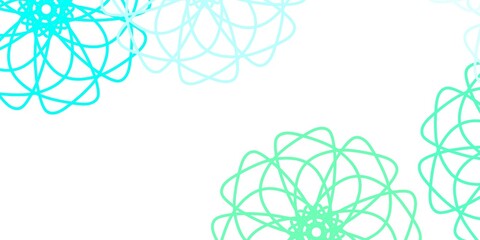 Light Green vector natural artwork with flowers.