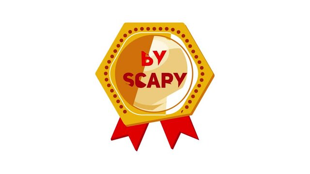 Big scary emblem logo animation best object on white background