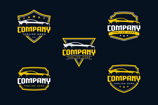 set of sport car logo line design vector eps 10