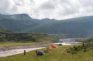 camping in the mountains