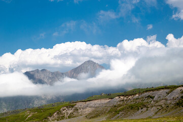 clouds over the mountains