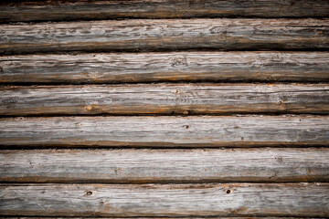 Textured abstract brown backgroun. Wooden old wall. Top view.