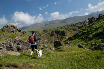 hiking in the mountains