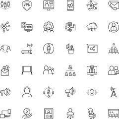 communication vector icon set such as: attention, behavior, mark, interaction, consumer, plug, together, hosting, election, responsive, standing, shiny, notebook, career, love, check, transmission