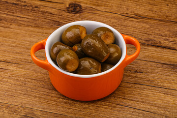 Marinated feijoa in the bowl