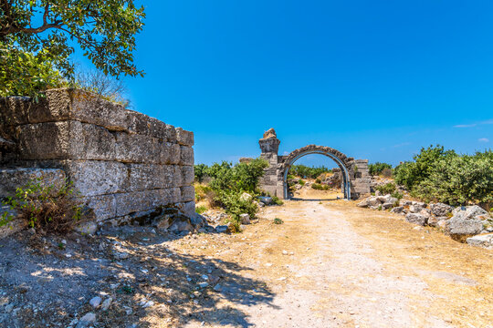 Aleksandria Troas ancient city view in Canakkale Province of Turkey