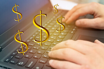 Earn money on internete, E-commerce, Online business profit, E-business