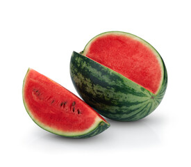 Watermelon Clipping Path. Fresh watermelon half isolated on white background