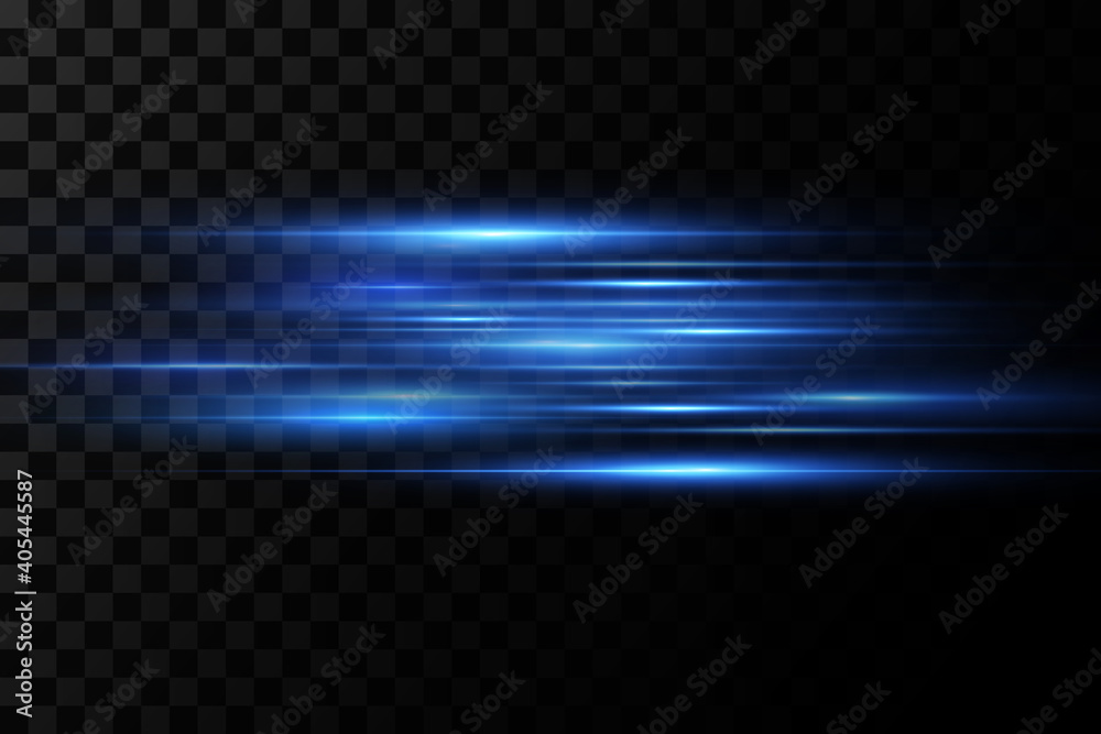 Poster vector illustration of a blue color. light effect. abstract laser beams of light. chaotic neon rays 