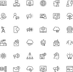communication vector icon set such as: objective, cellular, post, cell, resources, spam, networking, target, psychotherapy, imagination, action, legal, site, art, personality, wave, optical