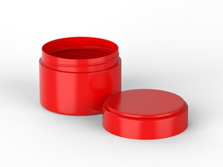 Rec cosmetic cream jar mockup template on isolated white background, ready for design presentation, 3d illustration