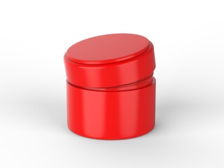 Rec cosmetic cream jar mockup template on isolated white background, ready for design presentation, 3d illustration