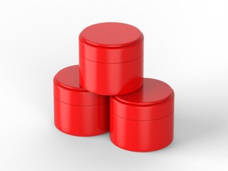 Rec cosmetic cream jar mockup template on isolated white background, ready for design presentation, 3d illustration