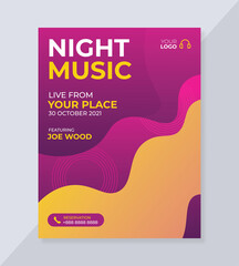 Night music flyer template