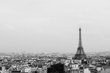Naklejka premium Paris en Blanco y negro mirando a la Torre Eiffel