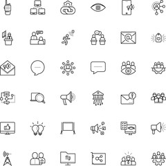 Fototapeta premium communication vector icon set such as: form, database, mock, pedestrian, service, brain, sticker, wifi, set, keyboard, presenter, hardware, notebook, app, planning, emergency, employee, card