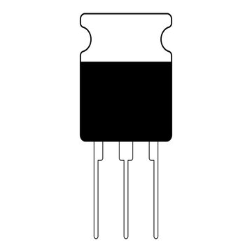 recommend clip art: transistor semiconductor element icon, vector electronic component transistor