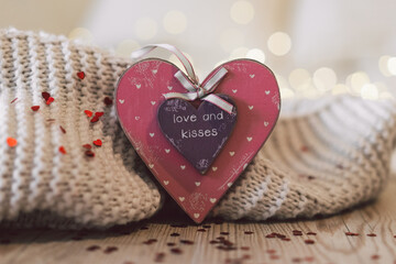 Valentines day background with hearts. The concept of love and Valentines day