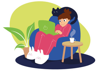 Télétravail en jogging et pantoufle à la maison