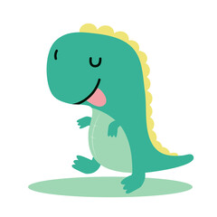 Cute dinosaur tyrannosaurus cartoon vector