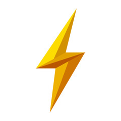 Thunder, electric power logo design element. Energy and thunder electricity symbol concept. Lightning bolt sign in the circle. Flash emblem template. Vector illustration.