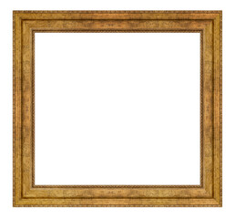 Vintage golden frame isolated on a white background