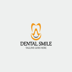 Dental smile logo design template. vector illustration