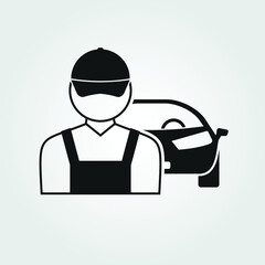 Auto mechanic icon isolated on white background. Vector illustration