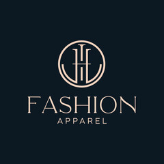Fototapeta na wymiar Letter HJ initial logo icon monogram Circle For Fashion Apparel Design Graphic Concept