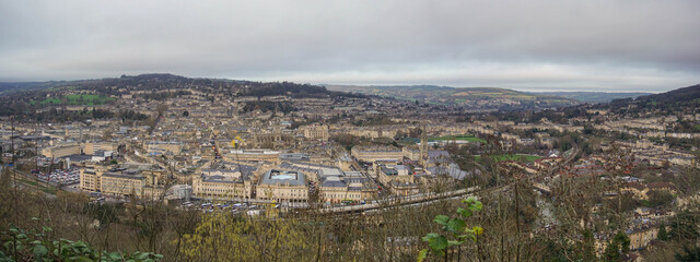 Panorama view on Bath from Alexandra Park viewpoint
