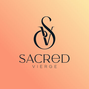 Letter VS jewelry logo salon boutique initial Monogram Design Graphic