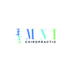 MNI Monogram Letter logo Spinal Chiropractic Brand Design Graphic Concept