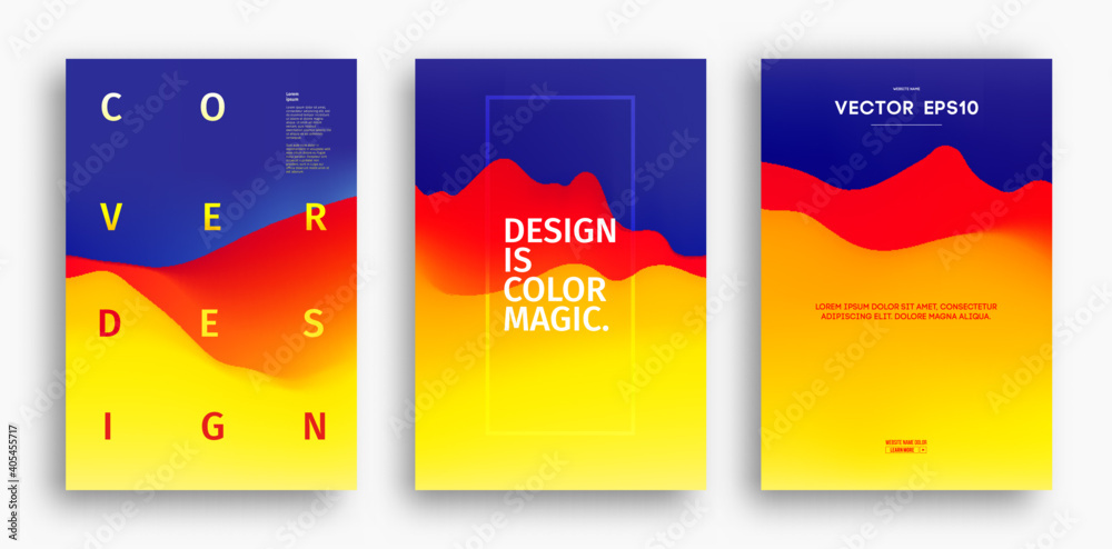 Canvas Prints cover design template with yellow red blue gradient. gradient mesh poster abstract background. banne
