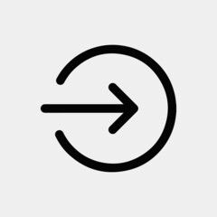 Right arrow sign in round icon