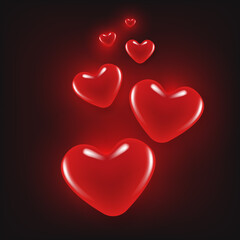 Valentine's day background with heart shape and light bokeh glowing .