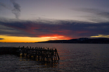 Fototapeta premium Sunset over the fjord
