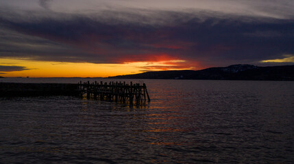 Fototapeta na wymiar Sunset over the fjord