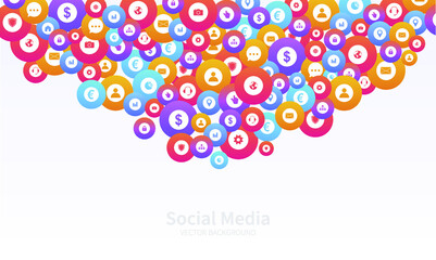 Flat web icons. Vector line icons in flat design with elements for mobile concepts and web apps. Collection of modern infographic logo and pictograms. Social media. Banner, postcard. 