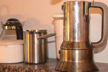 italian silver espresso cooker