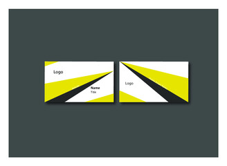 Business card design isolated on background for corporate company. Business card template vector design. Business mockup. Yellow color business card. Both side business card. Modern card ideas.