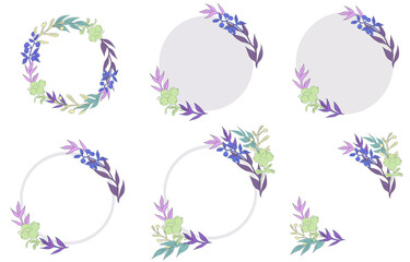 Set of circle frame with wild north berries