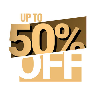 Super sale of special offers. Discount with the price is 50 . An ad with gold tag for an advertising campaign at retail on the day of purchase. vector illustration