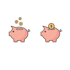 Money bank icon. Piggy bank - saving money icon
