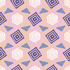 Geometric shapes spiral circle square triangle seamless pattern. Modern stylish texture.