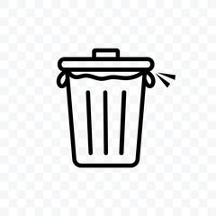 Trash icon vector illustration isolated on transparent background.